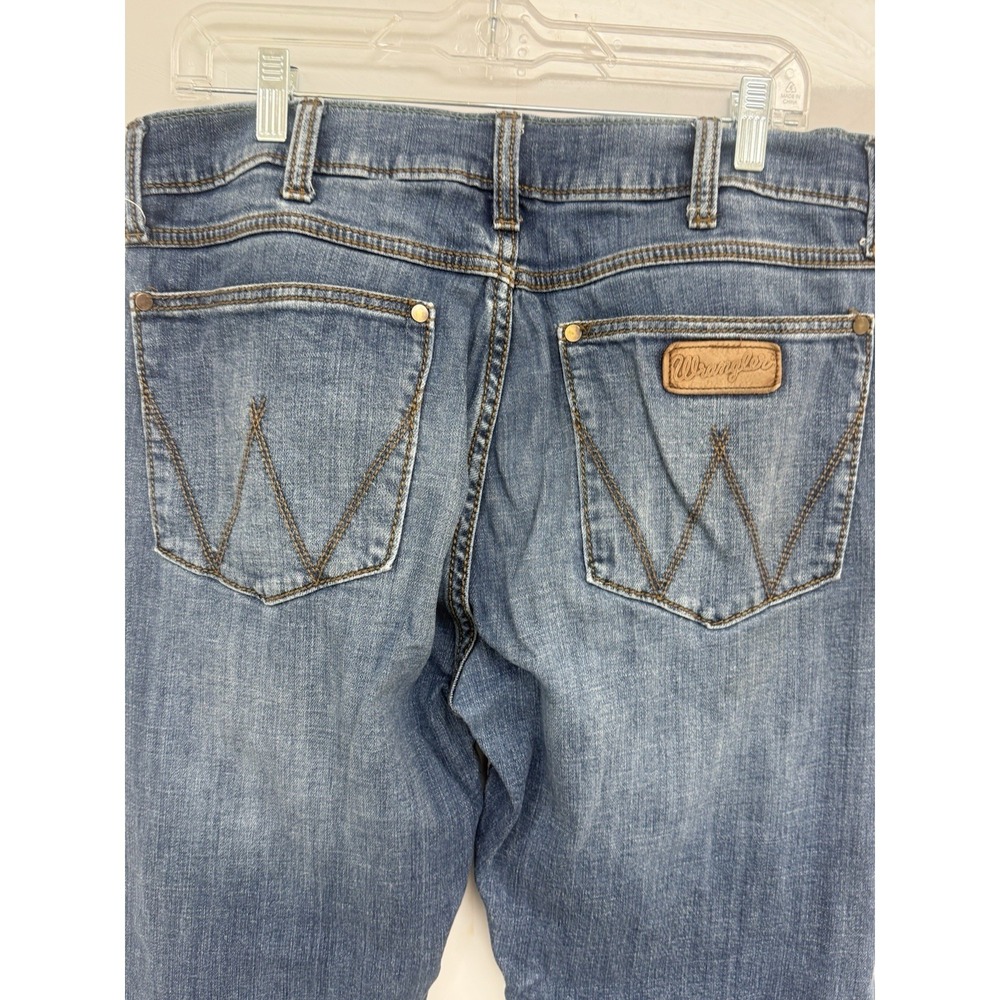 Wrangler Retro Slim Straight Jeans Mens 34x34 Blue Denim Western